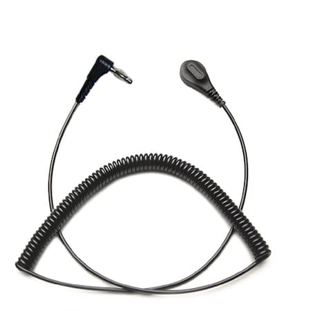 Transforming Technologies 12' Right Angle Coil Cord, Black, 4mm, Premium CC9043R